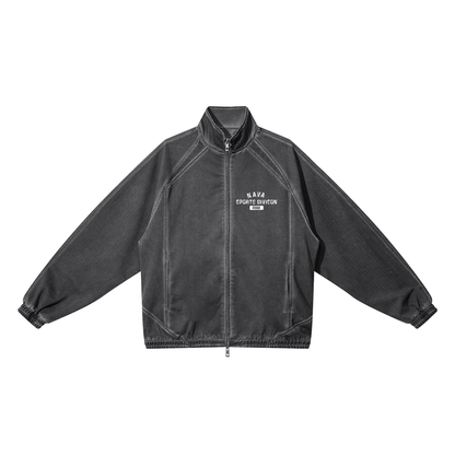 Sports Division Vintage Wash Full Zip Mesh Jacket